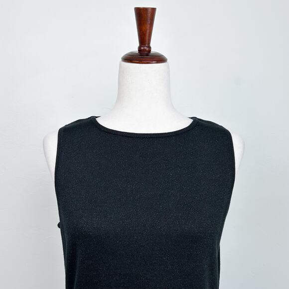 Liz Claiborne 90s Vintage Metallic Silk Sleeveless Knit Top - Picture 2 of 5